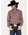 Image #1 - Cinch Men's Modern Fit Geo Print Button-Down Western Shirt , Burgundy, hi-res
