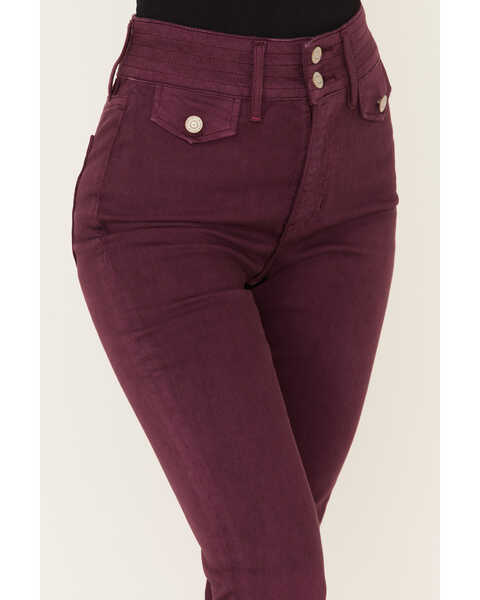Image #2 - Idyllwind Women's High Rise Flap Pocket Outlaw Flare Jeans, Purple, hi-res