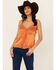 Image #1 - Shyanne Women's Lace Trim Satin Cami, Orange, hi-res