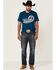 Image #2 - Cinch Men's Heather Teal The Brand Logo Graphic Short Sleeve T-Shirt, Teal, hi-res