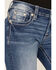Image #4 - Miss Me Women's Medium Wash Mid Rise Southwestern Print Pocket Bootcut Stretch Denim Jeans, Medium Wash, hi-res