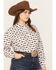 Image #2 - Rock & Roll Denim Women's Southwestern Buffalo Print Western Pearl Snap Shirt, Natural, hi-res