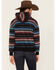 RANK 45 Women's Serape Stripe Plush Fleece Hoodie, Black, hi-res