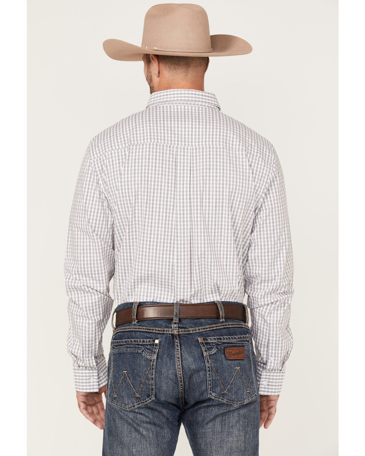 Image #4 - RANK 45&reg; Men's Fishing Small Plaid Print Long Sleeve Button-Down Western Shirt, White, hi-res