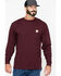 Carhartt Men's Loose Fit Heavyweight Long Sleeve Logo Pocket Work T-Shirt, Port, hi-res