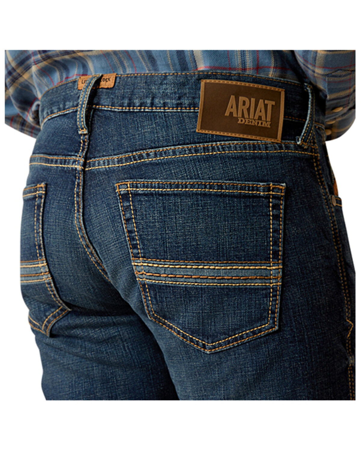Image #3 - Ariat Men's M7 Quest Tucker Dark Wash Slim Straight Stretch Denim Jeans, Dark Wash, hi-res