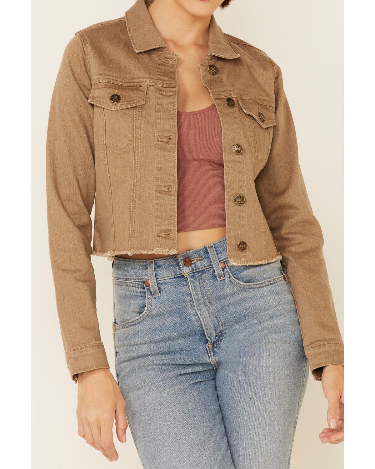 tan cropped jacket