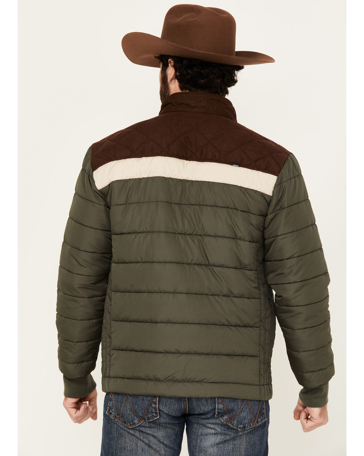 Image #4 - Hooey Men's Colorblock Packable Puffer Jacket, Olive, hi-res