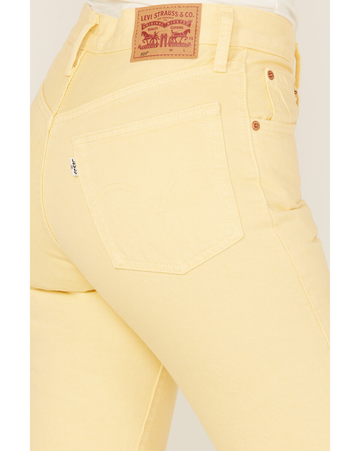 Image #4 - Levi's Women's 501 High Rise Straight Cropped Jeans, Yellow, hi-res