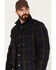 Image #2 - Powder River Outfitters Men's Full Snap Large Plaid Wool Jacket, Navy, hi-res