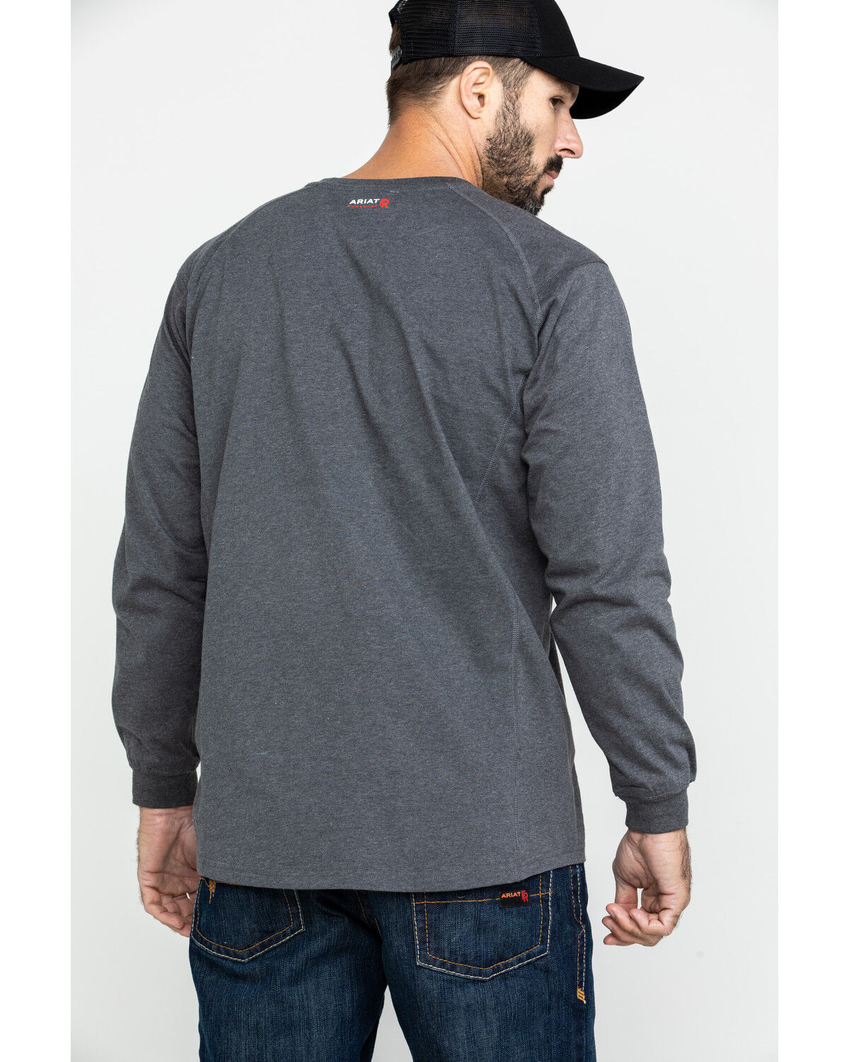 Image #2 - Ariat Men's FR Air Henley Long Sleeve Work Shirt - Big, , hi-res