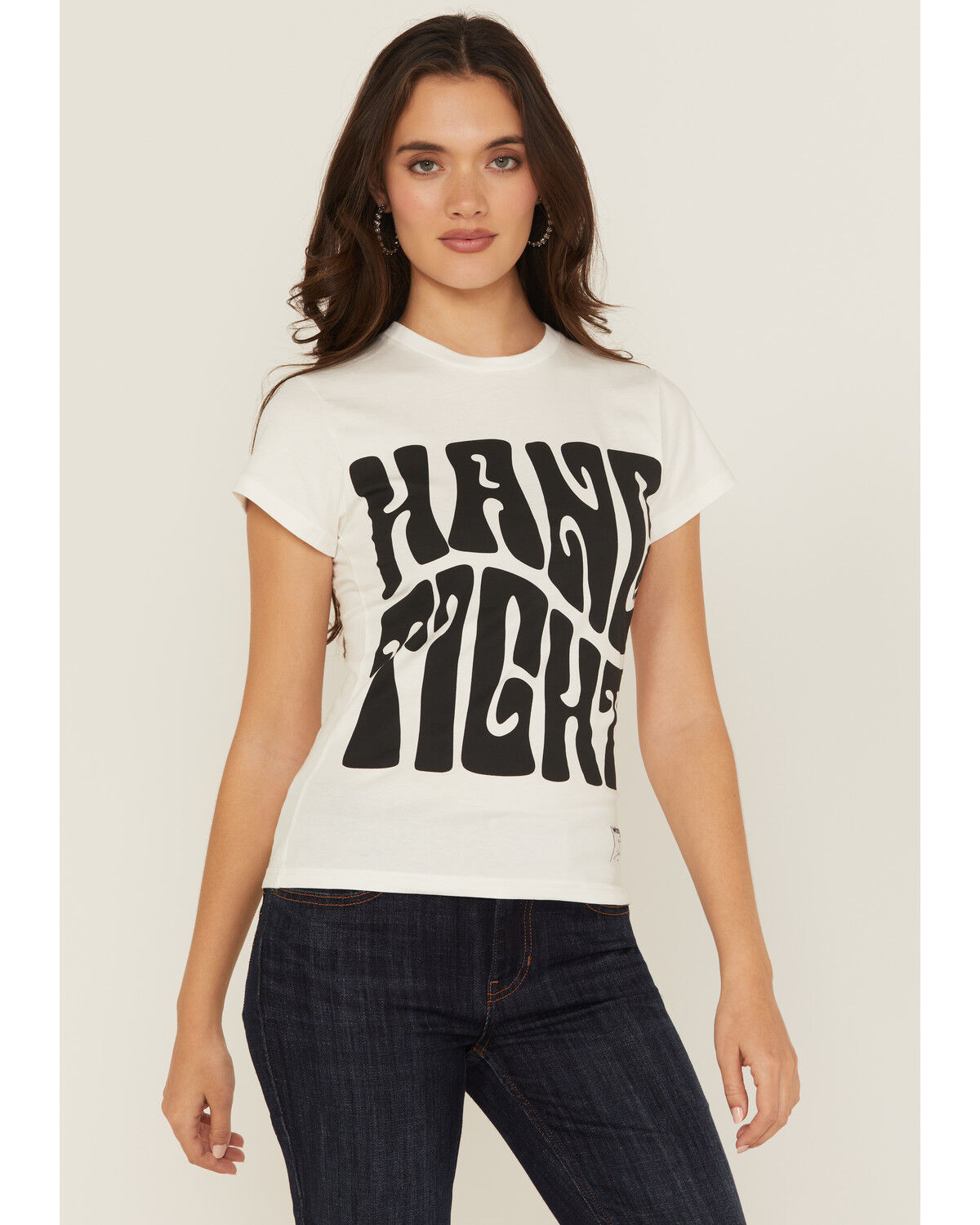 Image #2 - Wrangler x Lainey Wilson Women's Hang Tight Short Sleeve Graphic Tee, White, hi-res
