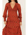 Image #3 - Panhandle Women's Southwestern Print Long Sleeve Midi Dress, Rust Copper, hi-res