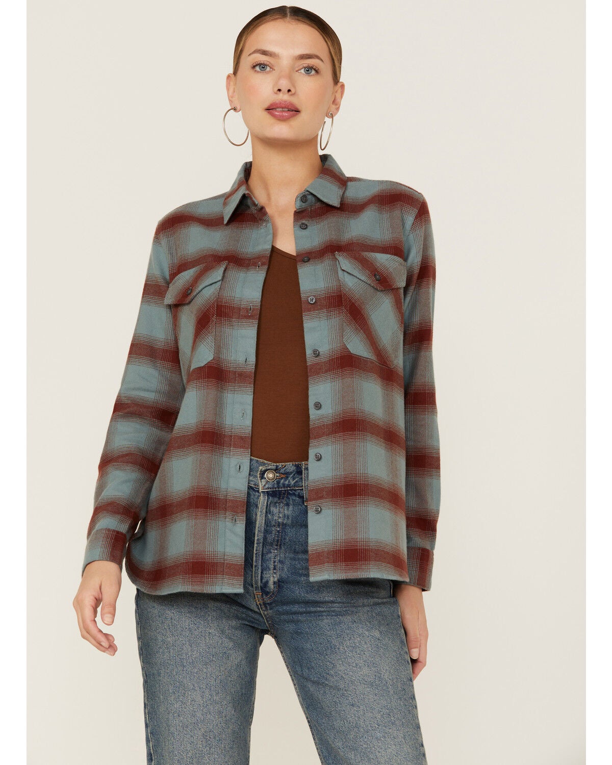 Plaid Elbow Patch Flannel Shirt 