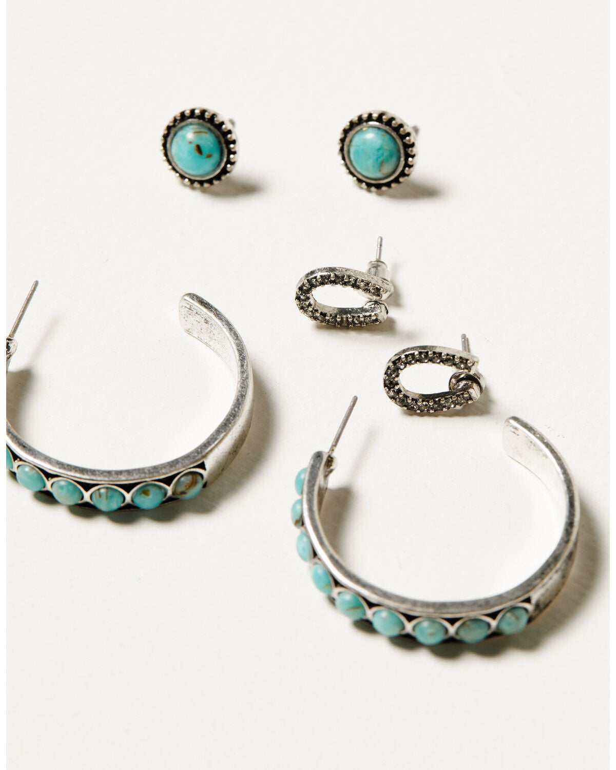 Image #3 - Shyanne Women's Ridge Canyon Turquoise Hoop Set - 6 Piece, Silver, hi-res