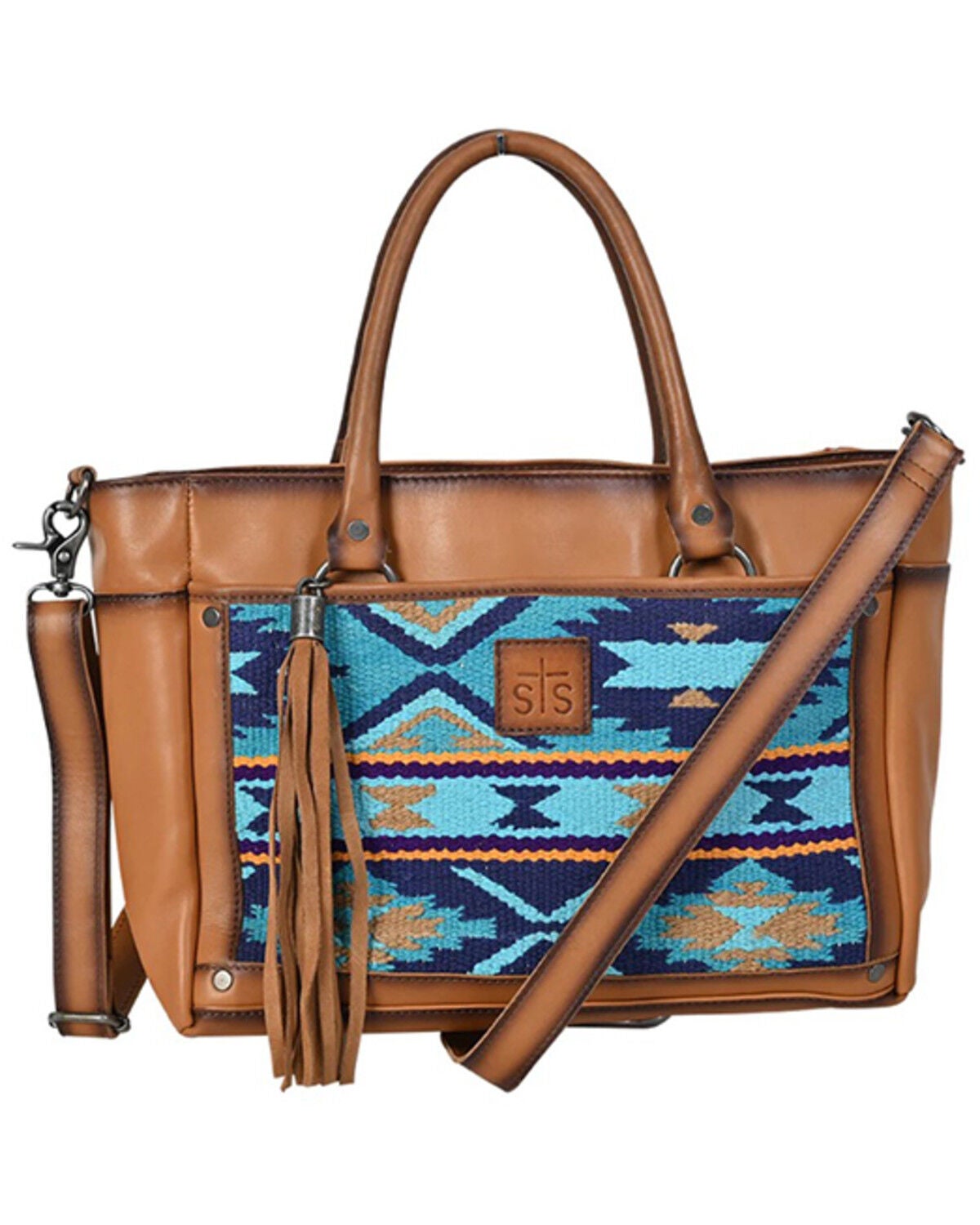 STS Ranchwear by Carroll Women's Mojave Sky Satchel, Blue, hi-res