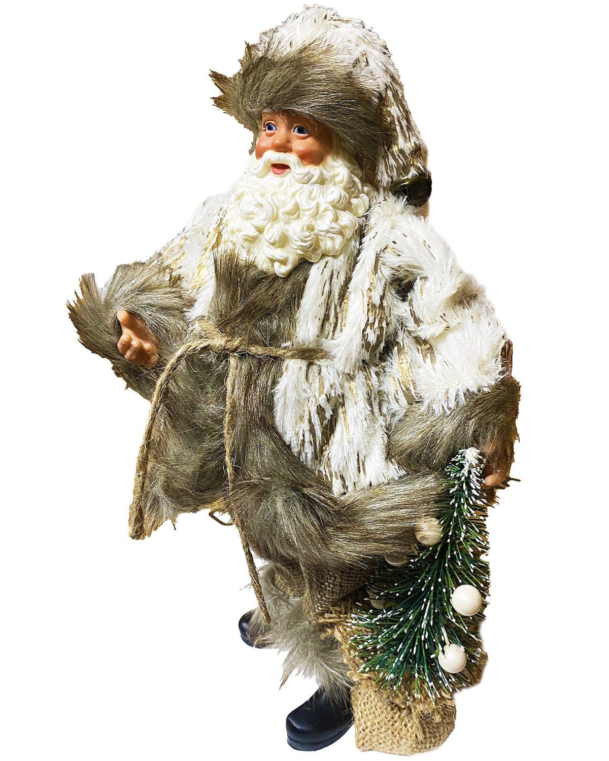 Image #2 - Santa's Workshop 10" Woodsman Santa Figurine, Brown, hi-res