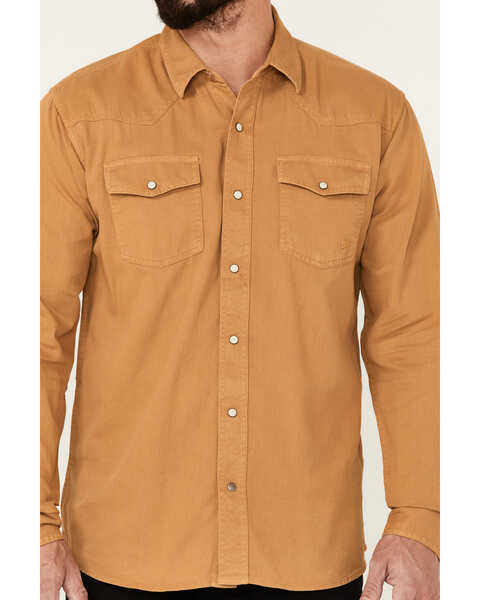Image #3 - Ariat Men's Solid Tan Jurlington Retro Long Sleeve Pearl Snap Western Shirt , Tan, hi-res