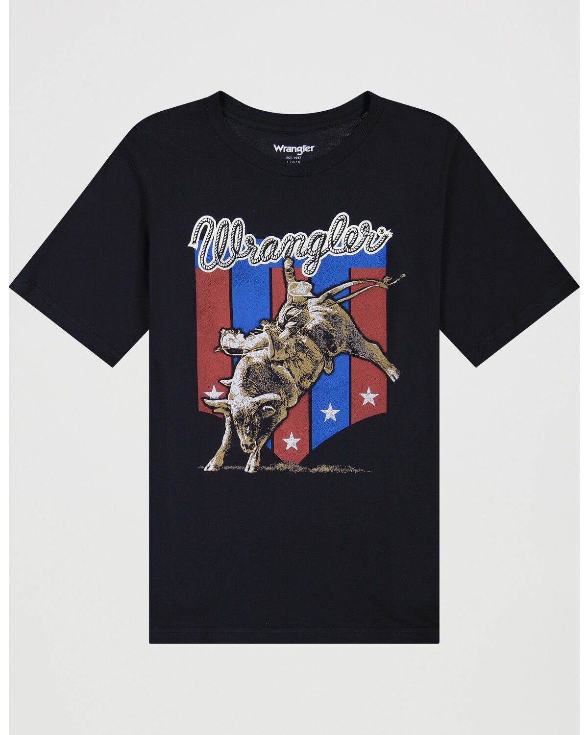 Wrangler Boys' Americana Short Sleeve Graphic T-Shirt, Black, hi-res