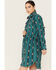 Image #2 - Wrangler Women's Southwestern Print Long Sleeve Mini Dress, Teal, hi-res