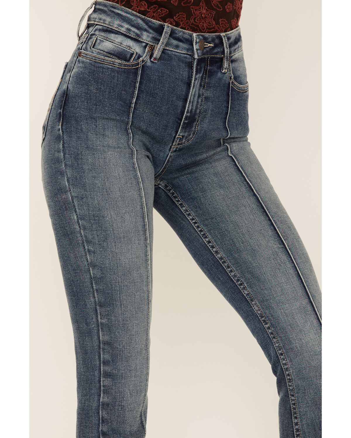 Image #2 - Idyllwind Women's Belmont Medium Wash High Risin' Seamed Front Sanding Bootcut Jeans, , hi-res