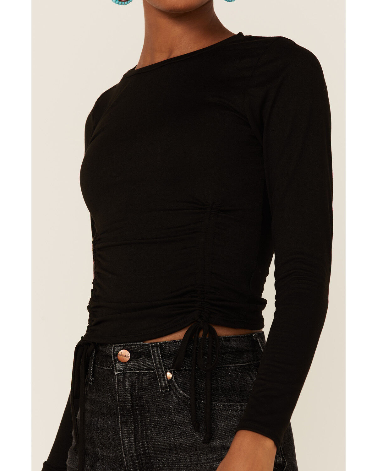 Image #2 - Moa Moa Women's Cinched Top, Black, hi-res