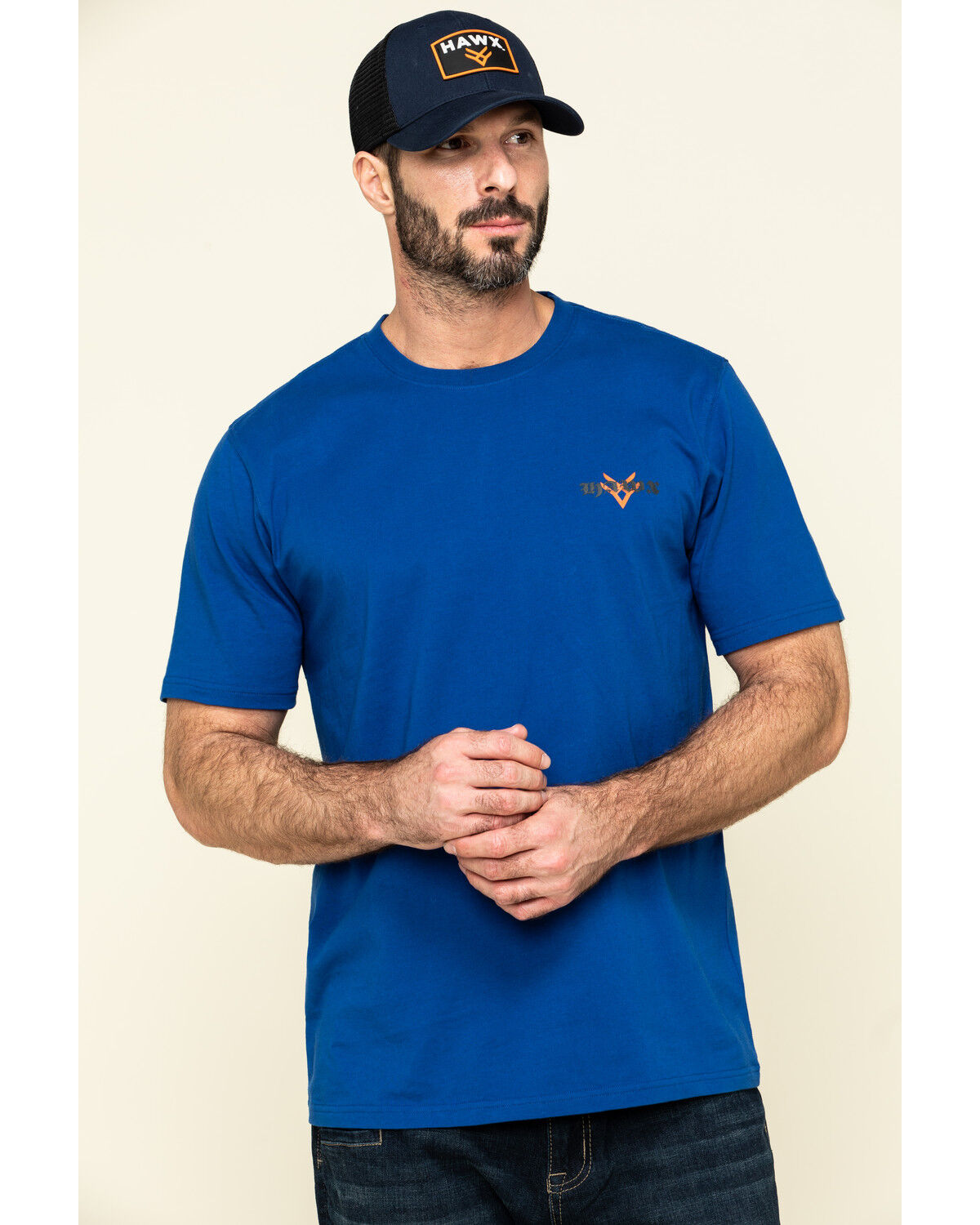 Image #1 - Hawx Men's Fist Graphic Short Sleeve Work T-Shirt, Indigo, hi-res