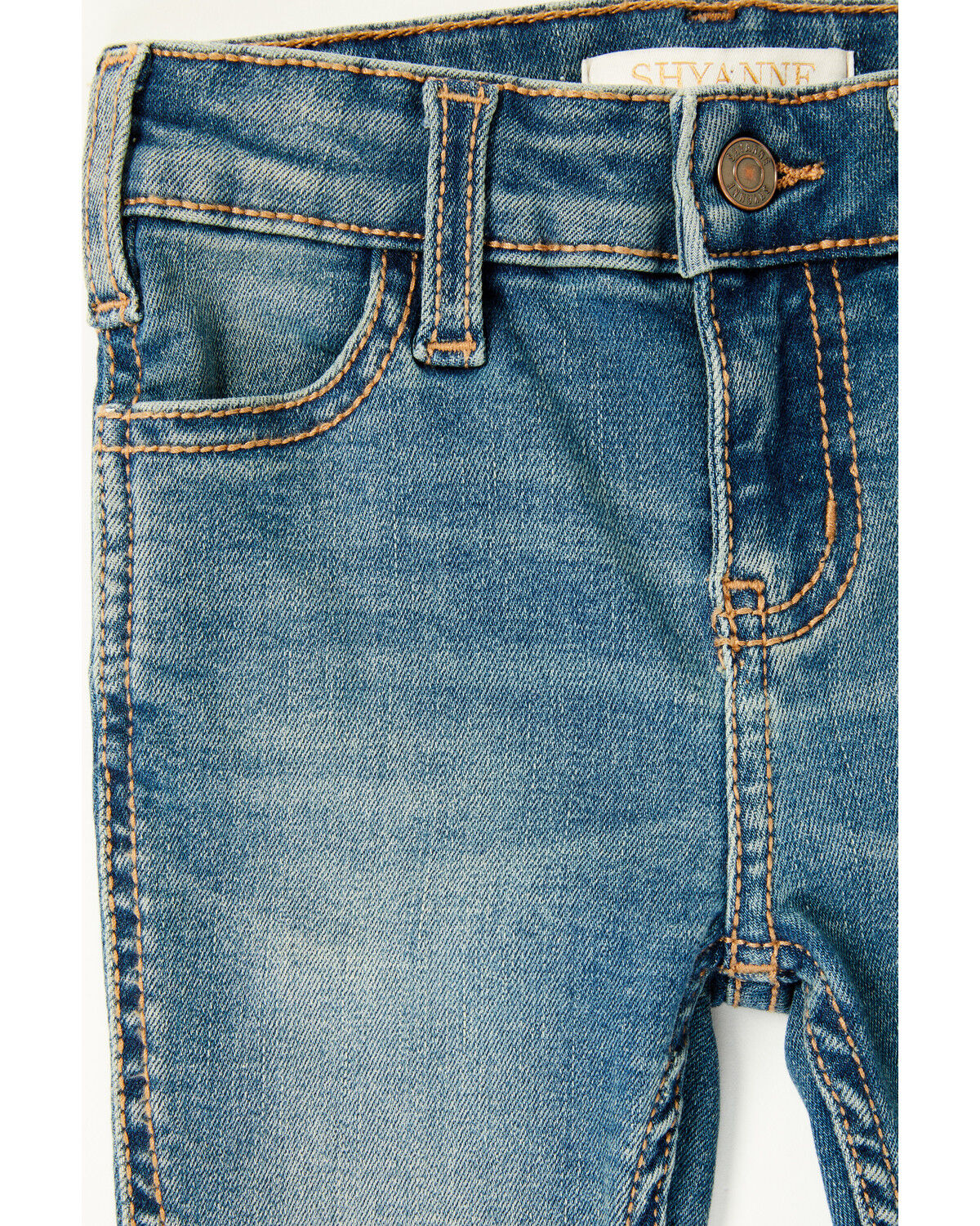 Image #4 - Shyanne Toddler Girls' Shayla Bootcut Embroidery Stretch Denim Jeans, Medium Wash, hi-res