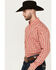 Image #2 - Wrangler Men's Classic Plaid Print Long Sleeve Button-Down Western Shirt - Big, Red, hi-res