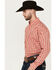 Image #2 - Wrangler Men's Classic Plaid Print Long Sleeve Button-Down Western Shirt - Big , Red, hi-res