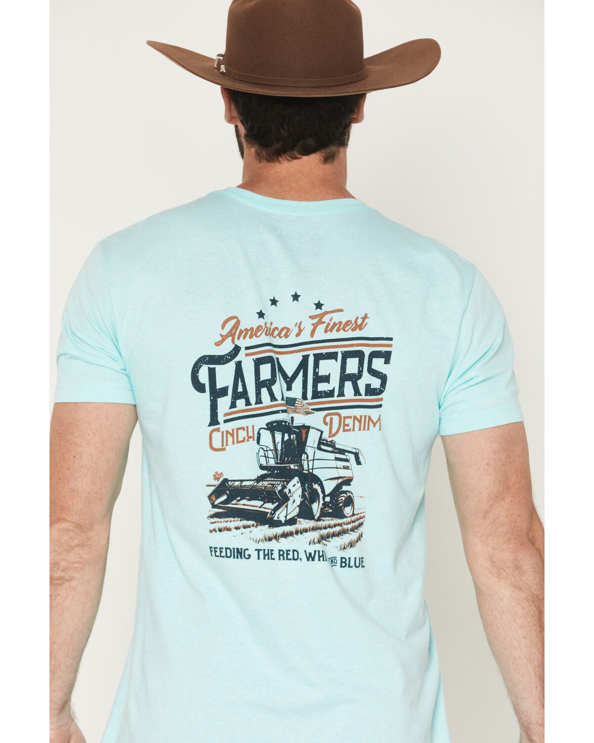 Image #4 - Cinch Men's America's Finest Farmers Short Sleeve Graphic T-Shirt, Blue, hi-res