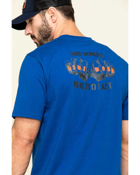 Image #5 - Hawx Men's Fist Graphic Short Sleeve Work T-Shirt , Indigo, hi-res