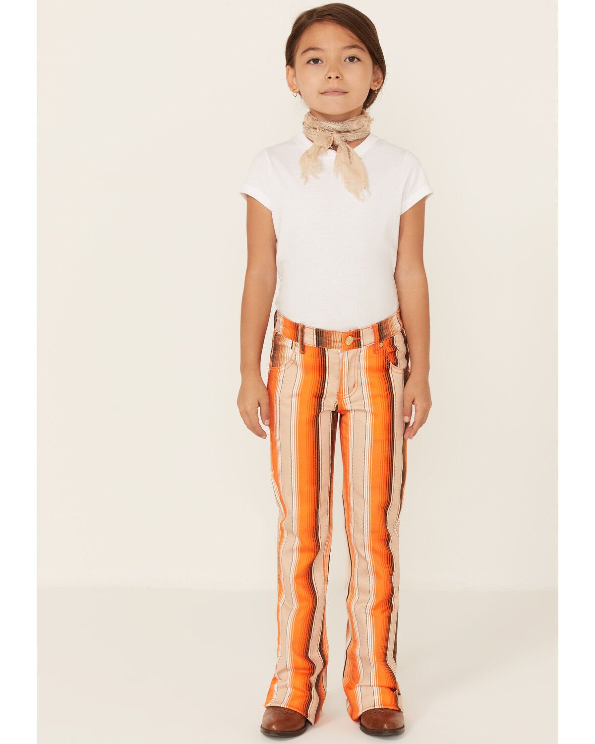 Ranch Dress'n Girls' Multi Sunset Serape Stripe High Rise Flare Jean, Multi, hi-res