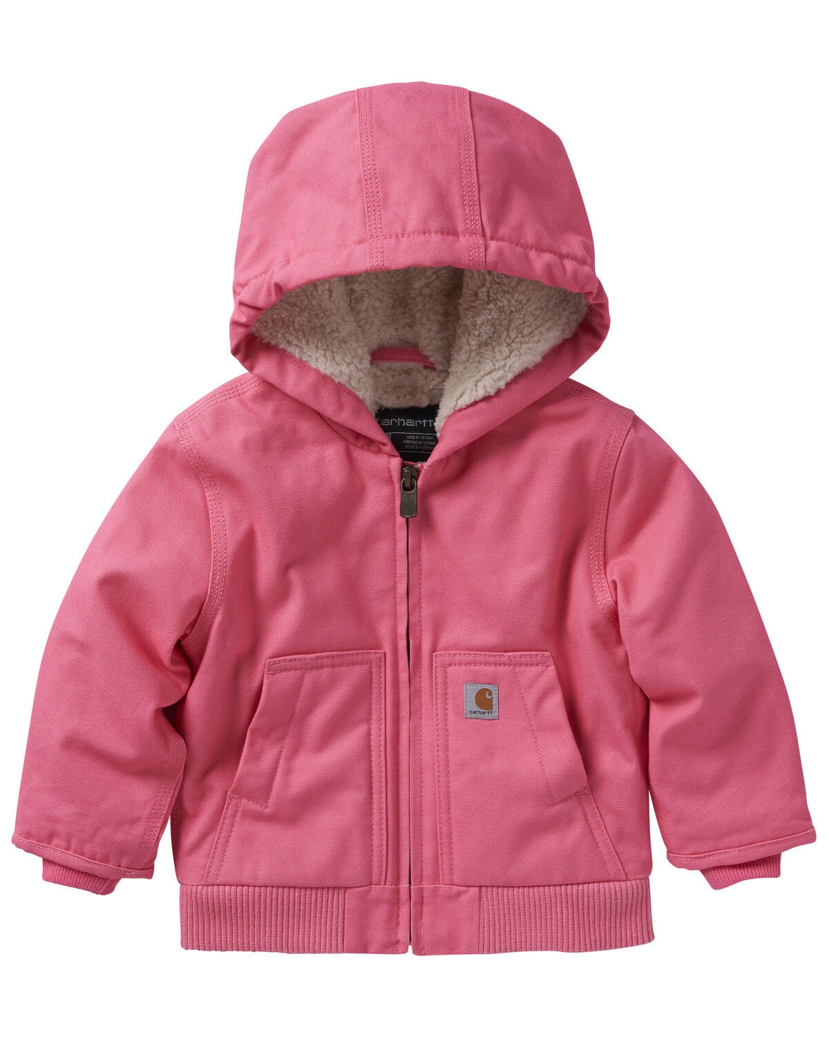 Carhartt Girls' Canvas Insulated Active Jacket, Pink, hi-res