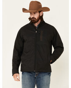 Cinch Men's Solid Black CC Texture Zip-Front Bonded Jacket, Black, hi-res