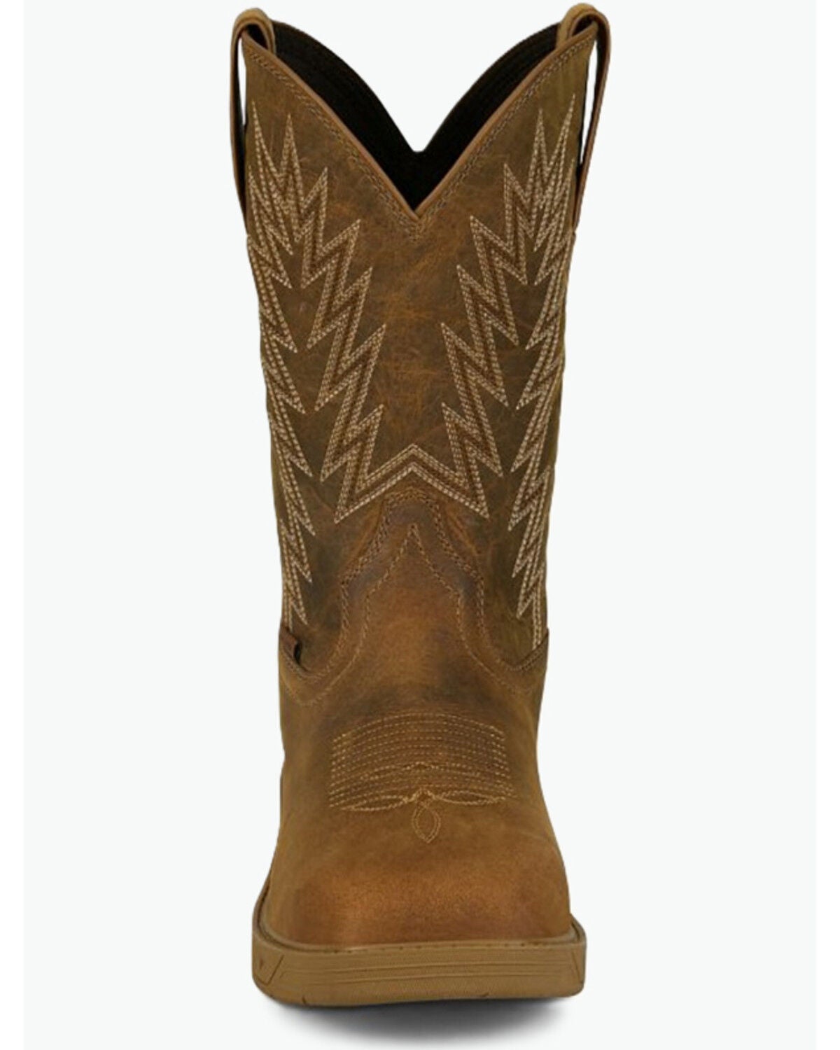Image #2 - Justin Men's 11" Blinder Pull-On Work Boots - Steel Toe, Brown, hi-res
