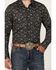 Image #3 - Rock & Roll Denim Men's Paisley Print Long Sleeve Snap Stretch Western Shirt, Black, hi-res