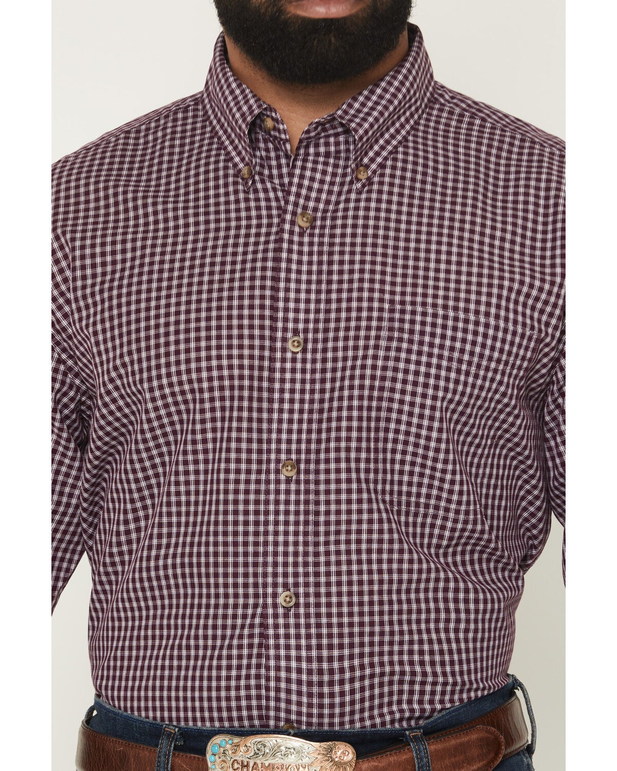 Image #5 - Wrangler Riata Men's Plaid Print Long Sleeve Button-Down Western Shirt, Multi, hi-res