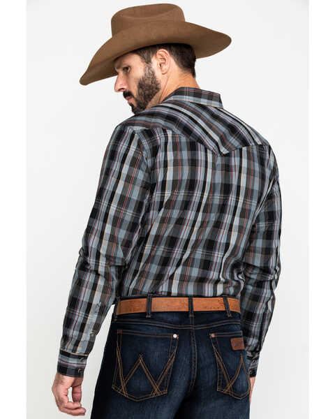 Image #2 - Cody James Men's Chapman Small Plaid Long Sleeve Western Shirt , Black, hi-res