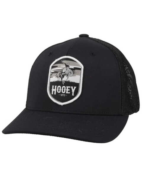 Hooey Boys' Cheyenne FlexFit Trucker Cap, Black, hi-res