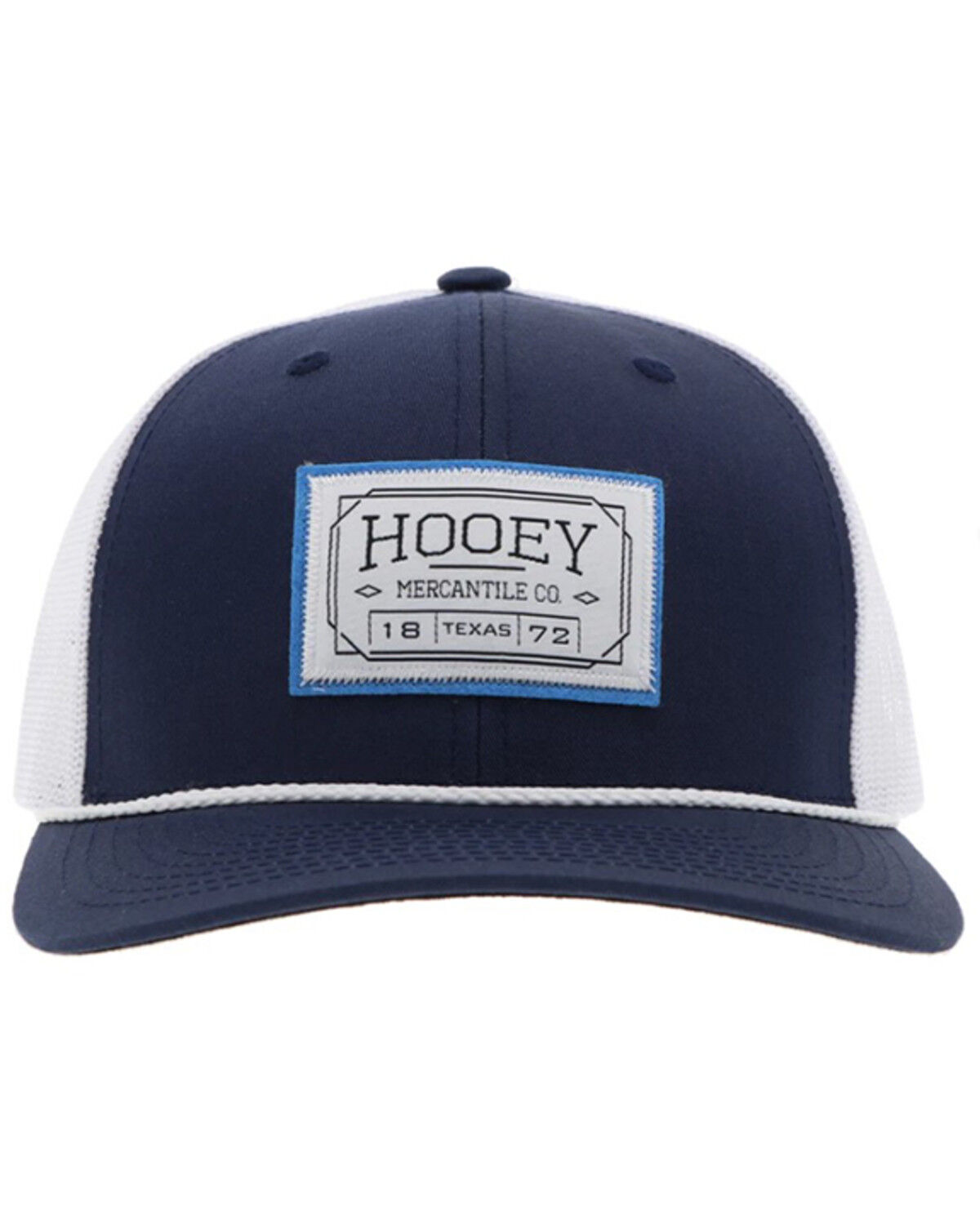 Image #3 - Hooey Men's Doc Trucker Cap, Blue/white, hi-res