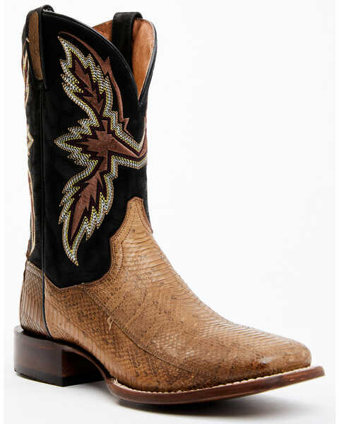 Dan Post Men's Taupe Water Snake Exotic Western Boots - Broad Square Toe , Taupe, hi-res