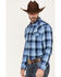 Image #3 - Cody James Men's Snake River Check Plaid Print Pearl Snap Western Flannel Shirt , Navy, hi-res