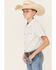 Image #3 - Cody James Boys' Challenger Horseshoe Print Short Sleeve Snap Western Shirt, White, hi-res