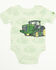 Image #1 - John Deere Infant Boys' Double Duty Tractor Short Sleeve Onesie, Green, hi-res