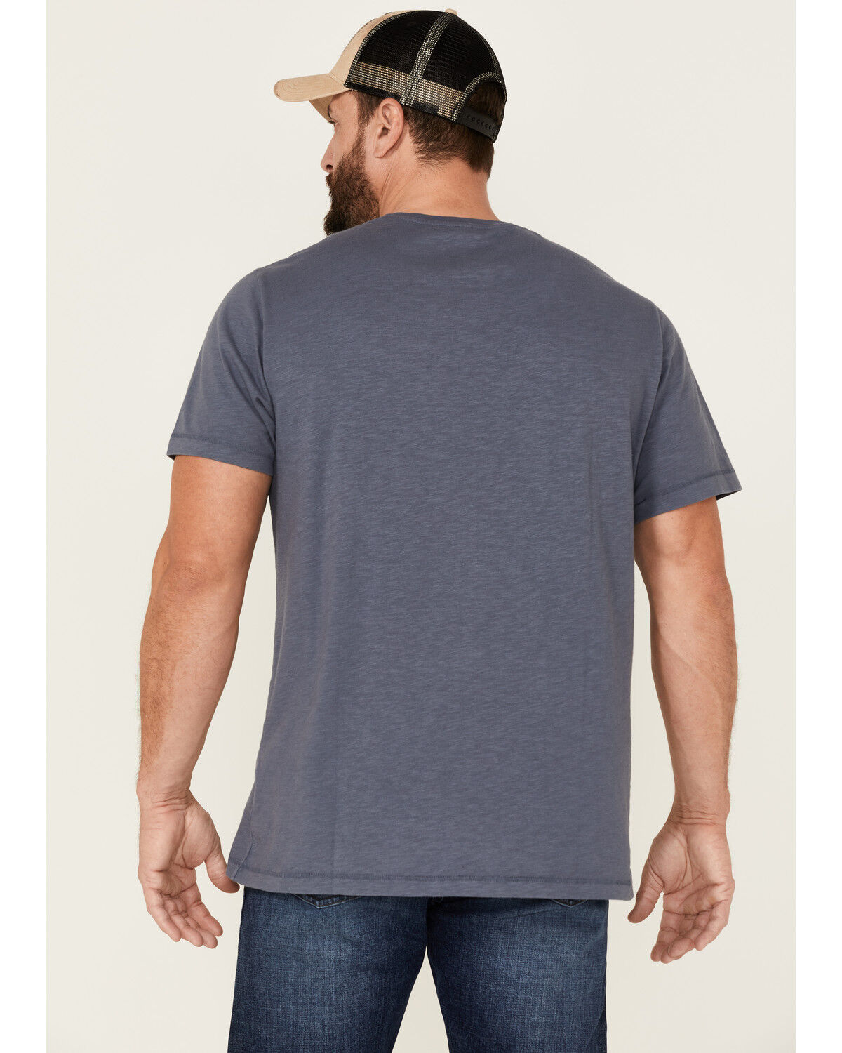 Image #4 - Brothers and Sons Men's Twisted Slub Skull Graphic T-Shirt, Blue, hi-res