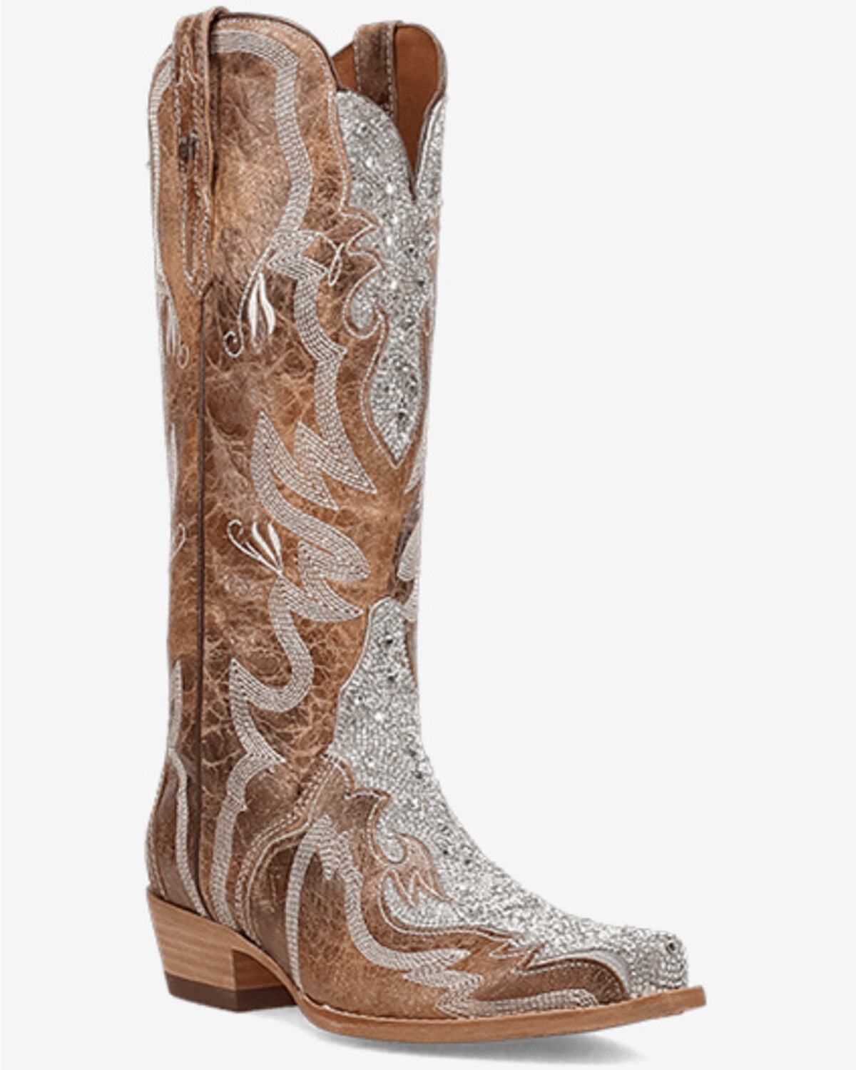 Image #1 - Dan Post Women's Glam Queen Western Boots - Snip Toe, Tan, hi-res