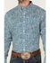 Image #3 - Cody James Core Men's Workforce Floral Print Long Sleeve Button-Down Western Shirt, Blue/white, hi-res