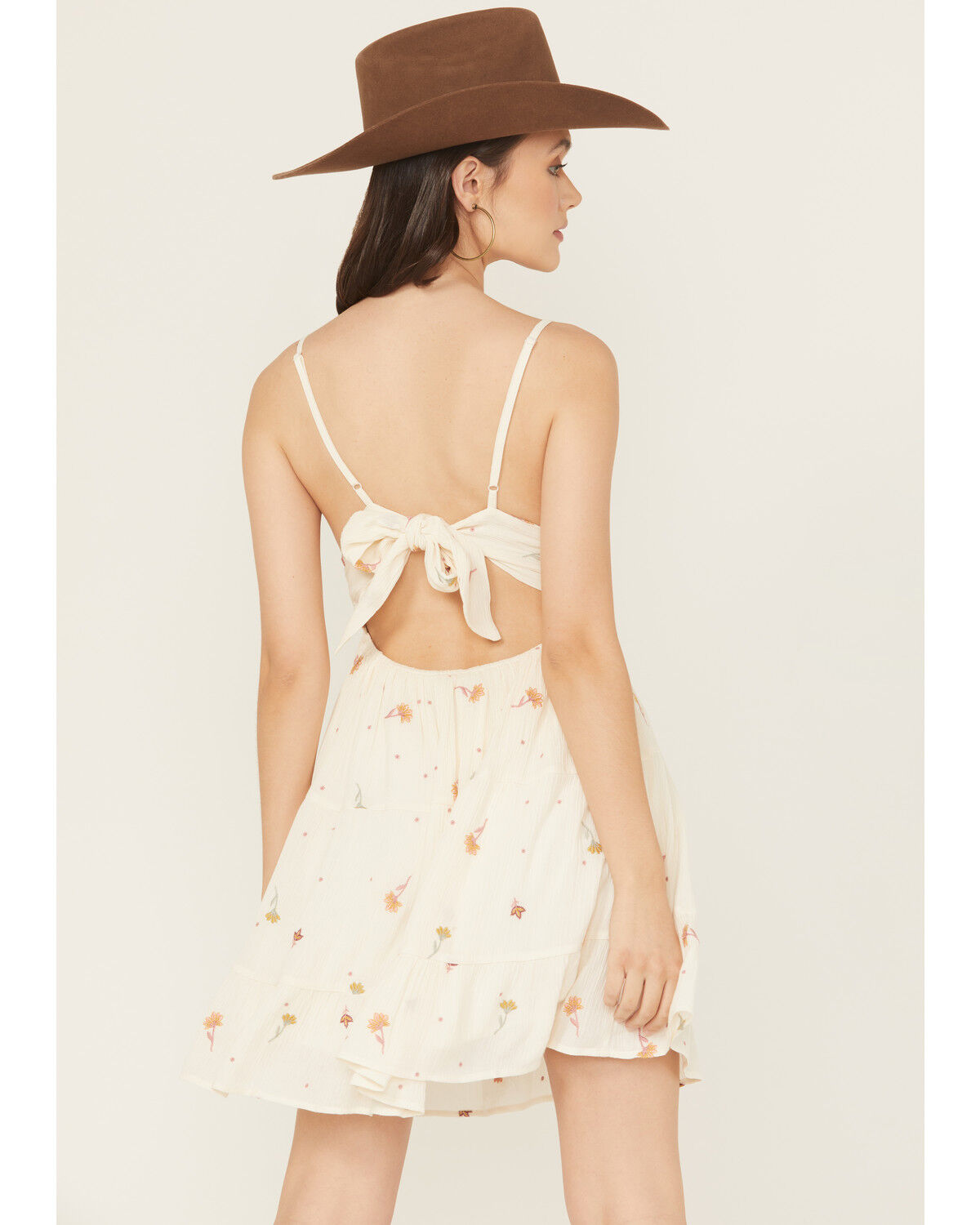 Image #4 - A.T.A.P Women's Crochet Floral Embroidered Sleeveless Mini Dress, Ivory, hi-res