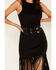 Image #3 - Rock & Roll Denim Women's Faux Suede Fringe Belted Mini Dress, , hi-res